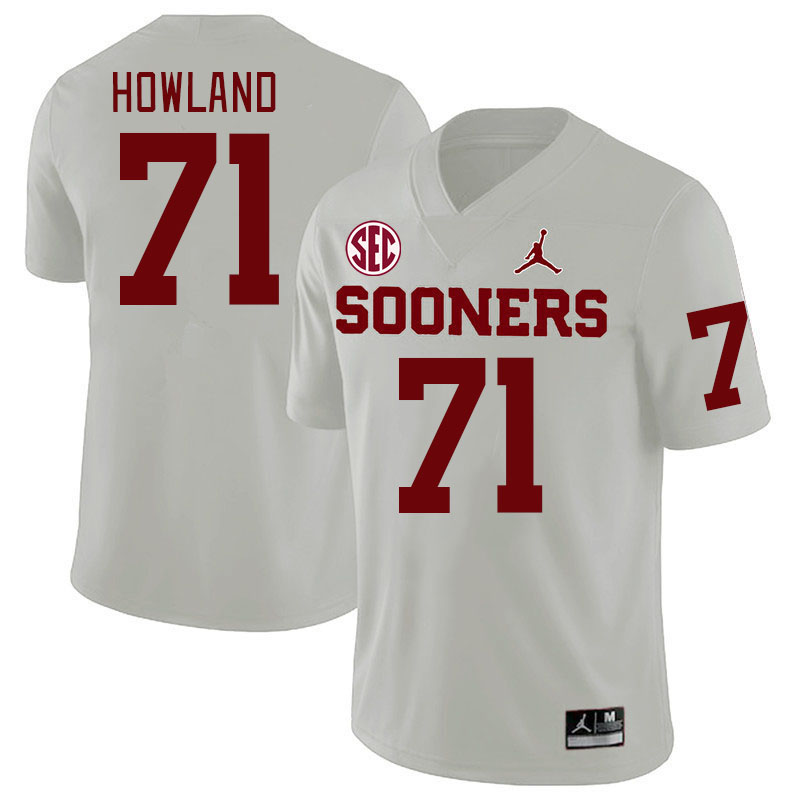 Men #71 Logan Howland Oklahoma Sooners 2024 SEC Conference College Football Jerseys-White